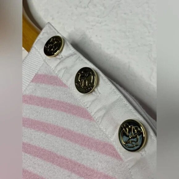 Draper James Tie Waist T-Shirt Dress in Light Pink Mariner Stripe  XL worn once. - Picture 4 of 4